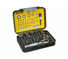 Stanley Sada bitů 1|4" s mini ráčnou (39 ks) / Ploché | Philips | Pozidriv |TORX | Inbus / Délka bitů 25 mm