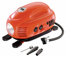 Black&Decker ASI200 / Mobilní kompresor / DC12V / Max. tlak 8.3 bar / Průtok vzduchu 9.5 l-min / 3.1 m