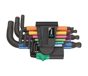 WERA 950|9 Hex-Plus Multicolour 2 / Sada zástrčných klíčů / metrická / BlackLaser