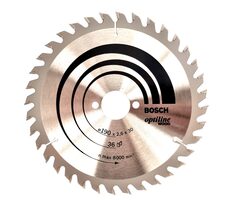 BOSCH Optiline Wood 2608640616 / Pilový kotouč na dřevo / 190x30 mm / Šířka řezu 2.6 mm / 36 zubů  / doprodej