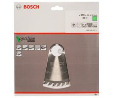 BOSCH Optiline Wood 2608640617 / Pilový kotouč na dřevo / 190x30 mm / Šířka řezu 2.6 mm / 48 zubů 