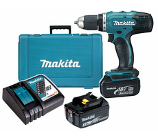 Makita DDF453RFE / Aku vrtací šroubovák / 18V / Li-ion / 2x 3A / 13 mm sklíčidlo / 1300 ot-min
