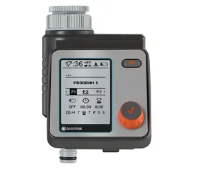 Gardena Water Controls / Zavlažovací počítač / max. tlak 12 bar / závit 26.5 mm a 33.3 mm / délka zavlažování 1 min - 4 