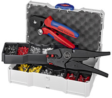 Knipex 979010 Sada kabelových koncovek s kleštěmi pro koncové dutinky a samonastavitelnými odizolovacími kleštěmi
