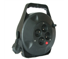 Solight prodlužovací přívod na bubnu 4 zásuvka 10m / černý kabel / 3x 1.5mm2