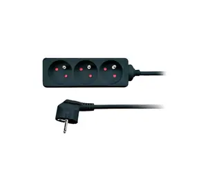 Solight prodlužovací přívod 3 zásuvky 2m černá / 3 x 1mm2