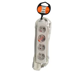 Solight prodlužovací přívod 4 zásuvky 1.5m bílá / 3 x 1mm2