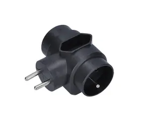 Solight rozbočka 3 zásuvky černá / 2.5A + 2x 10A 