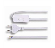 Solight PF13 flexo šňůra 3m plochá bilá / 2x 0,75mm2 / vypínač