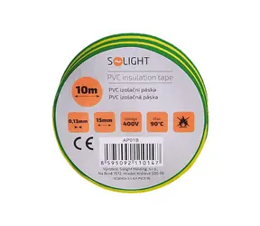 Solight AP01 izolační páska 15mm x 0.13mm x 10m žlutozelená