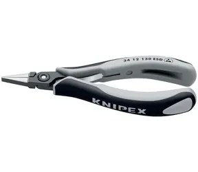 Knipex 34 12 130 ESD Přesné přidržovací kleště na elektroniku ESD - ploché 135mm / délka čelistí:21.9mm