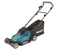 Makita DLM432Z / Aku Sekačka na trávu / 2x18V / 3600 ot-min / až 575 m2 / záběr 43 cm / koš 50 l / bez Aku