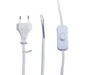 Solight PF50 flexo šňůra 2m plochá - vypínač - bílá / 2 x 0.75mm2