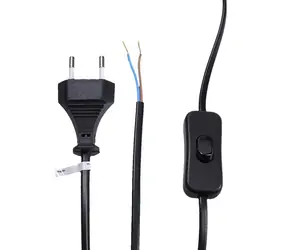 Solight PF51 flexo šňůra 2m plochá - vypínač - černá / 2 x 0.75mm2
