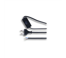 Solight PF18 flexo šňůra 3m plochá - vypínač - černá / 2 x 0.75mm2