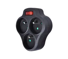Solight P99B rozbočka 3 x 10A černá / vypínač