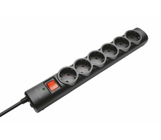 Trust Surge Protector 6 ports černá / 1.8m / 250V / 2500W / 6 zásuvek