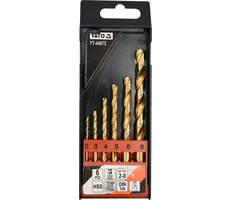 YATO YT-44673 / Sada vrtáků do železa HSS-TiN 6ks / 2-8mm