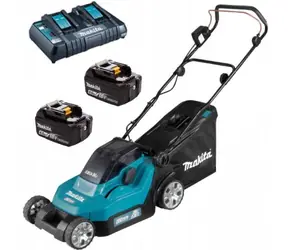 Makita DLM382PM2 / Aku Sekačka na trávu / 18V / 3700 ot-min / záběr 38 cm / koš 40 l / 2x Aku BL1840B