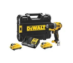 DeWalt DCD701D2 / Aku vrtačka s příslušenstvím / 12V / 10mm sklíčidlo / 2x2.0Ah / 1.500 ot-min / 57.5 Nm