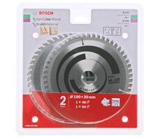 BOSCH 2608644655 / Sada Optiline Wood + Multi Material kotouč / 190x30 mm / Šířka řezu 2.6 & 2.4 mm / 48 & 54 zubů 