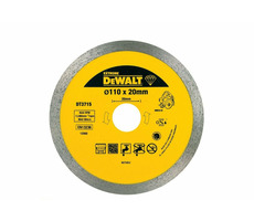 DeWalt DT3715 / Diamontový kotouč pro řezačku obkladů / Průměr 110x20 mm / Šířka řezu 1.6 mm / doprodej