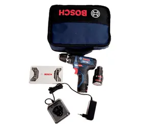 BOSCH GSB 12V-15 Professional / Aku příklepová vrtačka / 12V / 2x2.0Ah / 10mm sklíčidlo / 1300 ot-min / 30Nm / sada bitů