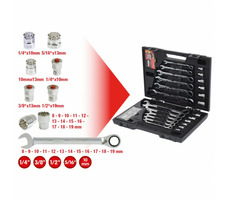 KS Tools - Ráčnová sada očkoplochých klíčů / 30 ks