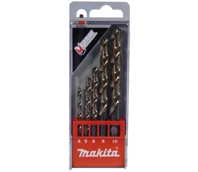 Makita D-30508 sada vrtáků do kovu HSS-G DIN 338 Typ N 118° Mforce 4 & 5 & 6 & 8 & 10mm / 5ks