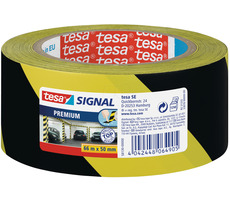 Tesa Signal Odolná vyznačovací lepicí páska žlutá - černá / Rozměry 50 mm x 66 m