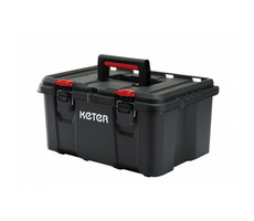 Keter Stack'N'Roll toolbox černá / Kufr na nářadí / 525 x 345 x 260 mm