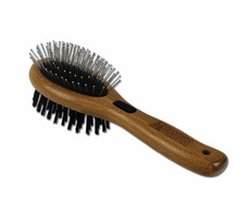 Bamboo Groom Malý kartáč kombinovaný se štětinami a nerezovými hroty