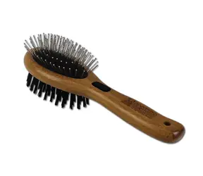 Bamboo Groom Malý kartáč kombinovaný se štětinami a nerezovými hroty
