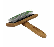 Bamboo Groom Velký jemný kartáč s nerezovými hroty / Finišák