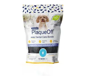ProDen PlaqueOff Mini Dental Bones zeleninové s příchutí borůvky 340g
