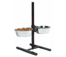 Karlie Stojan na misky včetně nerezových misek 2x22cm 2.5l