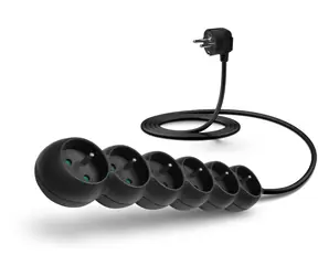CONNECT IT CES-1322-BK prodlužovací kabel 230V černá / 2m / 6 zásuvek / vypínač