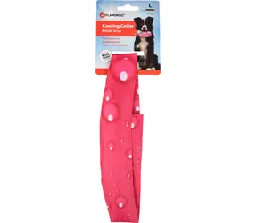 Flamingo chladicí obojek pro psy vzor kapky Fuchsia - velikost L 49-56cm
