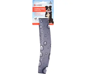 Flamingo chladicí obojek pro psy vzor kapky černá - velikost L 49-56cm