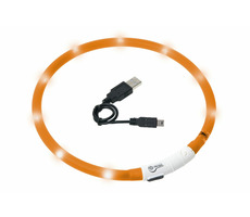 Karlie LED světelný obojek oranžová - obvod 20-75cm