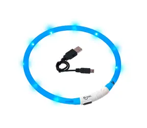 Karlie LED světelný obojek modrá - obvod 20-75cm