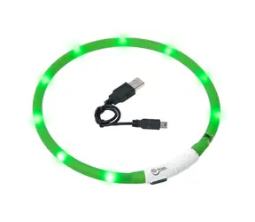 Karlie LED světelný obojek zelená - obvod 20-75cm