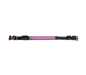 Flamingo LED nylonový obojek růžová s USB nabíjením - 48cm