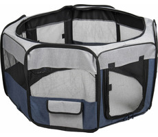 Flamingo FLAVIO Ohrádka pro psy šedo-modrá 84x84x43cm