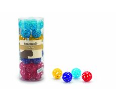Beeztees Hračka pro kočky míček plastový barevný s rolničkou 4cm