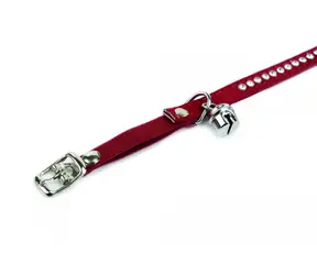 Beeztees SWAROVSKI Obojek pro kočky červená 24-30cm X 10mm