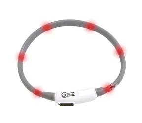 Flamingo LED světelný obojek pro kočky černá - obvod 20-35cm
