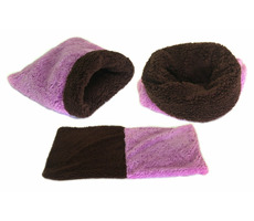Marysa DE LUXE pelíšek 3v1 pro štěňátka & koťátka fialová-tmavě hnědá