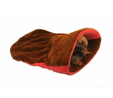 Marysa pelíšek 2v1 s lemem hnědá-modrá - velikost XL