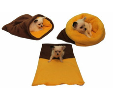 Marysa pelíšek 3v1 pro štěňátka & koťátka tmavě hnědá-žlutá